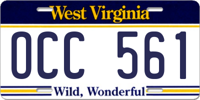 WV license plate OCC561