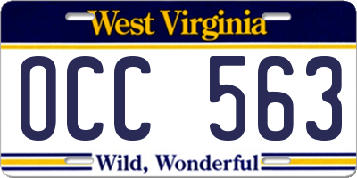 WV license plate OCC563