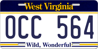 WV license plate OCC564