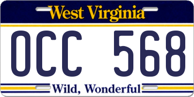 WV license plate OCC568