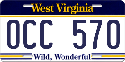 WV license plate OCC570