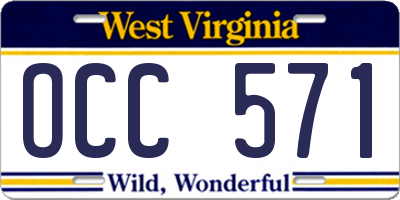 WV license plate OCC571