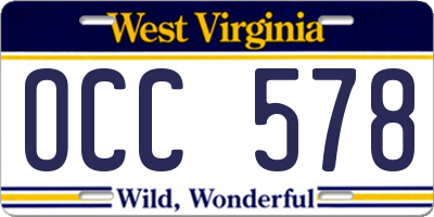 WV license plate OCC578