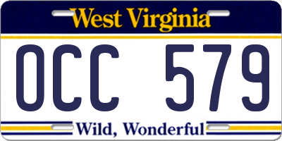 WV license plate OCC579