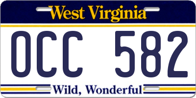 WV license plate OCC582