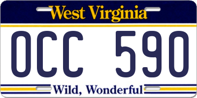 WV license plate OCC590