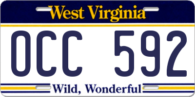 WV license plate OCC592