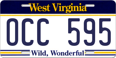 WV license plate OCC595