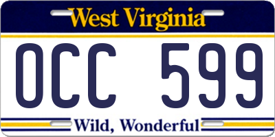 WV license plate OCC599