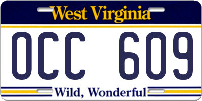 WV license plate OCC609