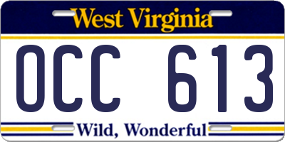 WV license plate OCC613