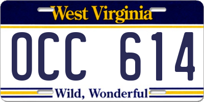 WV license plate OCC614