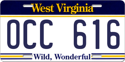 WV license plate OCC616