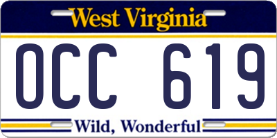 WV license plate OCC619