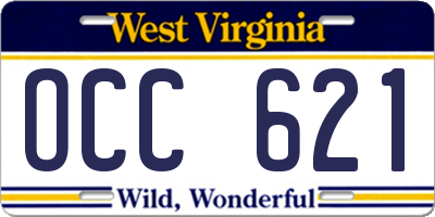 WV license plate OCC621