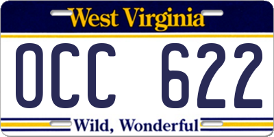WV license plate OCC622