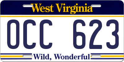 WV license plate OCC623