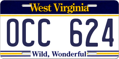 WV license plate OCC624
