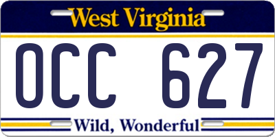 WV license plate OCC627