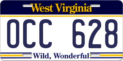 WV license plate OCC628