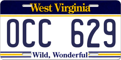 WV license plate OCC629