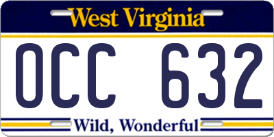WV license plate OCC632