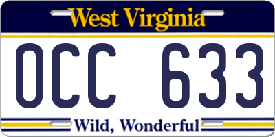 WV license plate OCC633