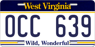 WV license plate OCC639