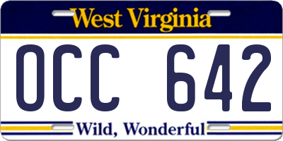 WV license plate OCC642