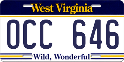 WV license plate OCC646