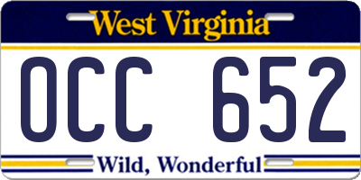 WV license plate OCC652