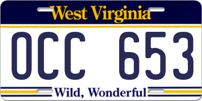WV license plate OCC653