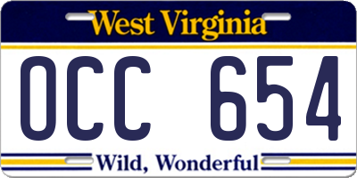 WV license plate OCC654
