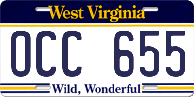 WV license plate OCC655
