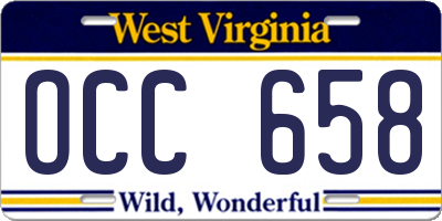 WV license plate OCC658