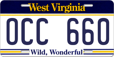 WV license plate OCC660