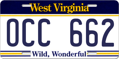 WV license plate OCC662