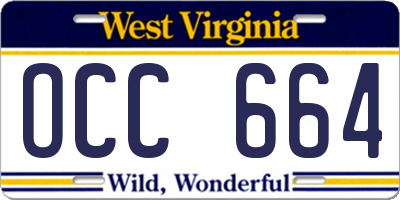 WV license plate OCC664