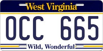 WV license plate OCC665