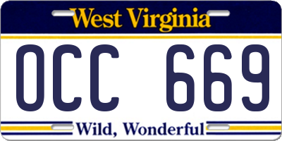 WV license plate OCC669