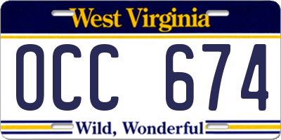 WV license plate OCC674