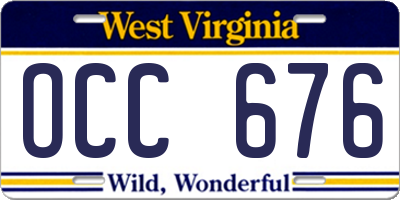 WV license plate OCC676