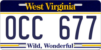 WV license plate OCC677