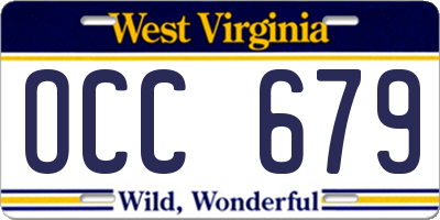 WV license plate OCC679