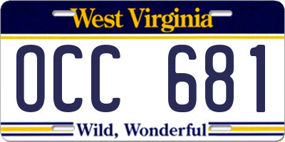WV license plate OCC681