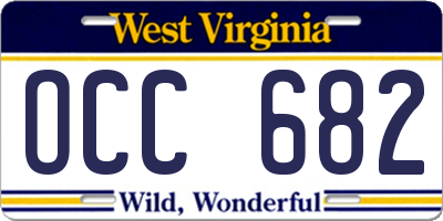 WV license plate OCC682
