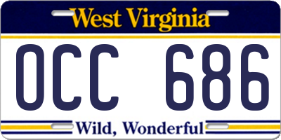 WV license plate OCC686