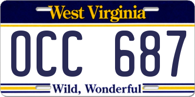 WV license plate OCC687