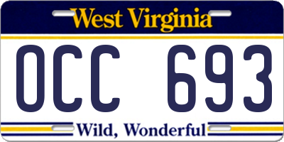 WV license plate OCC693