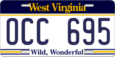 WV license plate OCC695